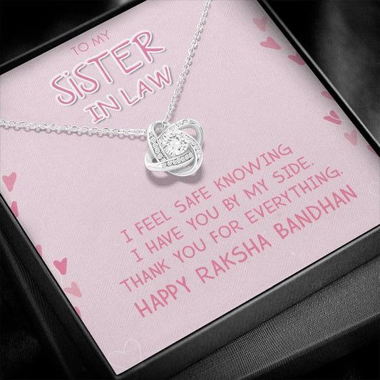 Special Raksha Bandhan Gift for Sister in Law - Pure Silver Pendant and Message Card Gift Box