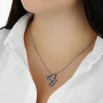 Double Heart Necklace 925 Sterling Silver