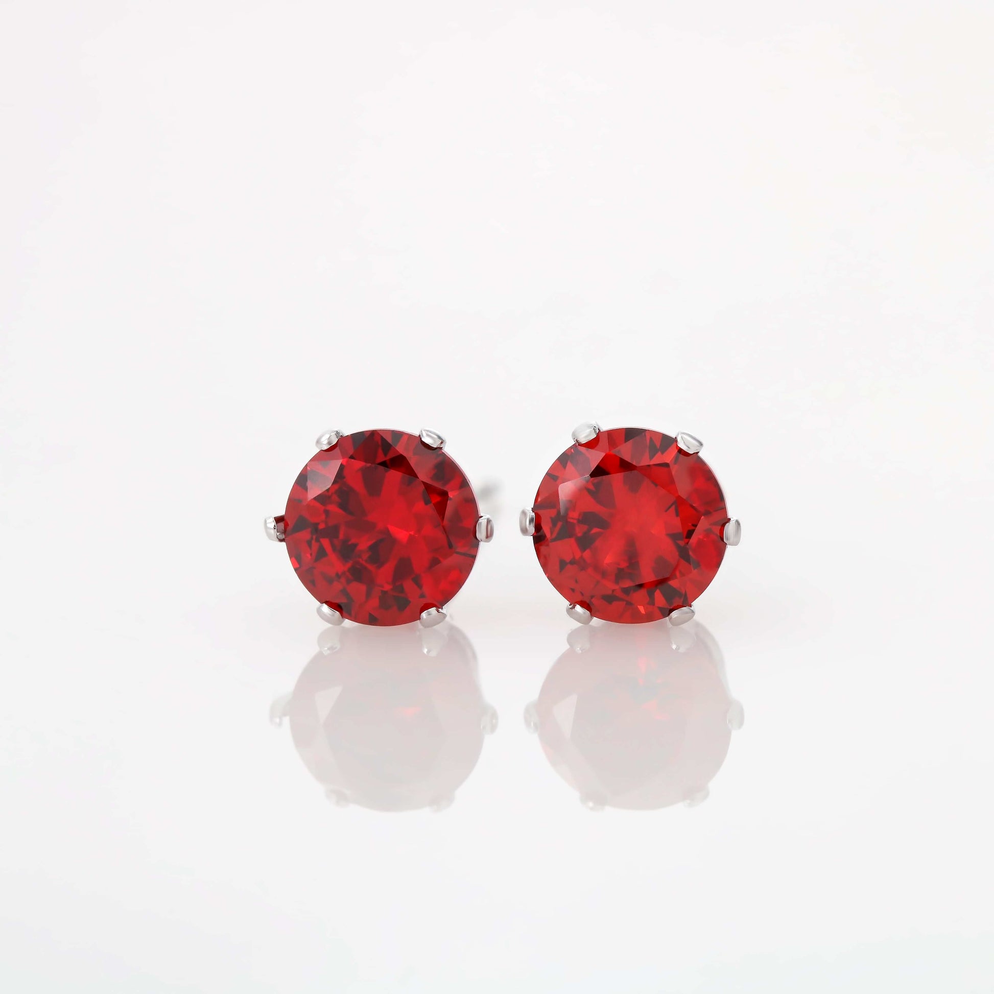 Rakva Cubic Red Zirconia Earrings - 925 Sterling Silver Rakva