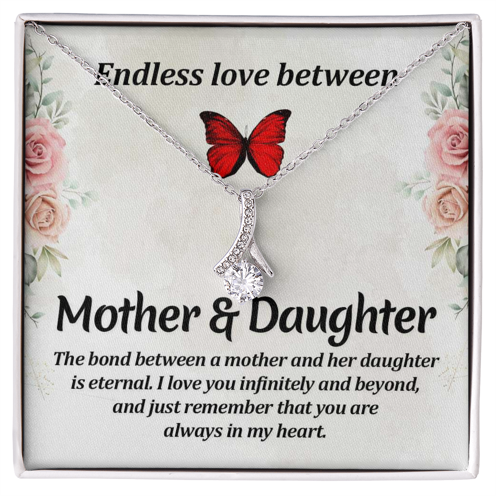 Endless love between mother and daughter Alluring - 925 Sterling Silver Necklace