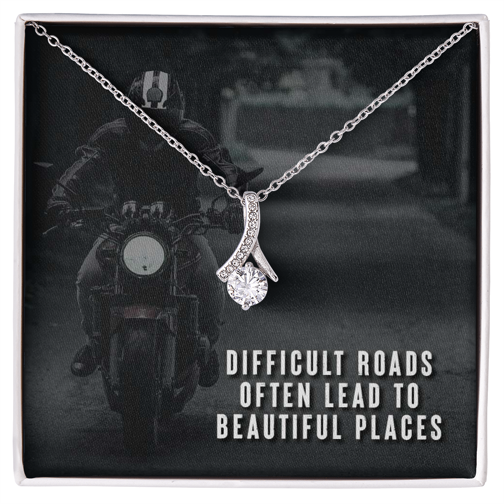 Difficult roads often lead to beautiful places Alluring - 925 Sterling Silver Necklace