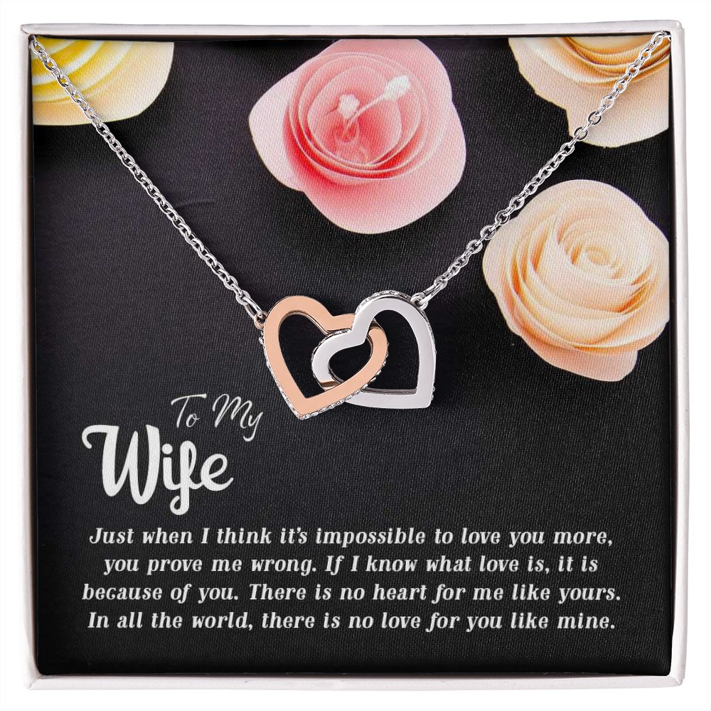 To my Wife-Just when I think(1) Interlocking Heart Necklace