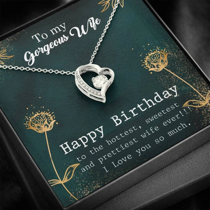 Special Gift For Wife On Birthday - Pure Silver Pendant & Message Card | Combo Gift Box