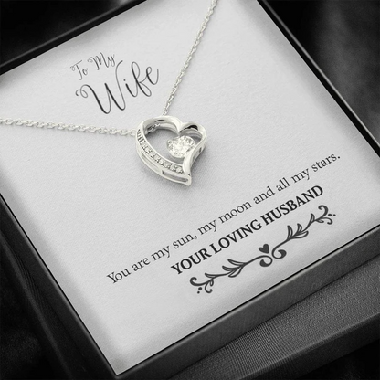 To My Wife - My Sun, Moon And Stars - 925 Sterling Silver Pendant Gift Box