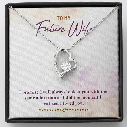 Best Unique Gift For Fiance Female - Pure Silver Pendant & Message Card | Combo Gift Box