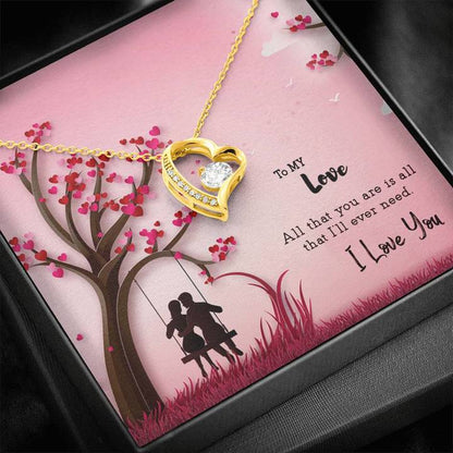 Special Romantic Gift To Your Love - Pure Silver Pendant & Message Card | Combo Gift Box