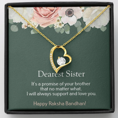 Surprise Rakhi Gift For Sister - Pure Silver Pendant And Message Card Gift Box