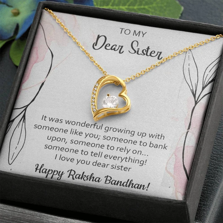 Special Rakhi Gift For Sister - Pure Silver Pendant And Message Card Gift Box