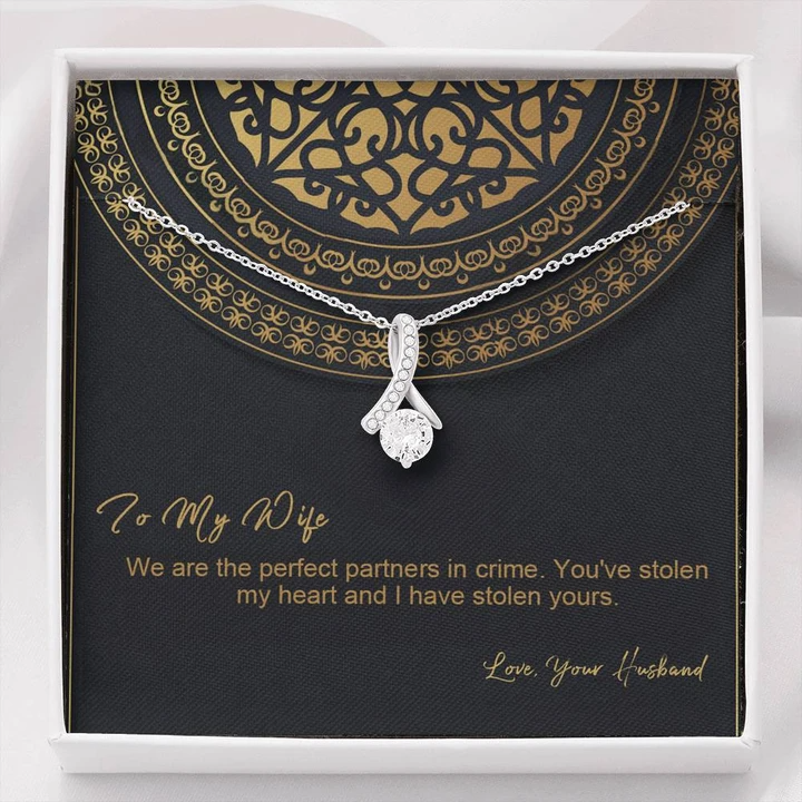 To My Wife - Partners In Crime - 925 Sterling Silver Pendant
