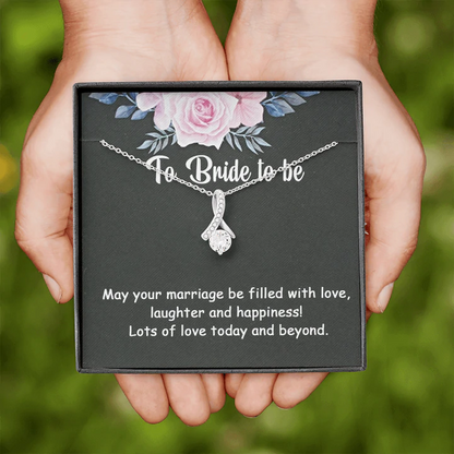 Perfect Gift Idea For Bride To Be - Pure Silver Pendant With Message Card