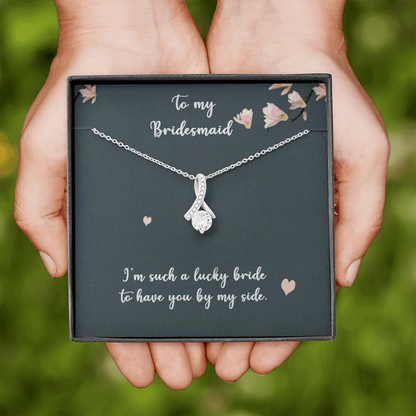 Special Gift For Bridesmaid - Pure Silver Pendant With Message Card
