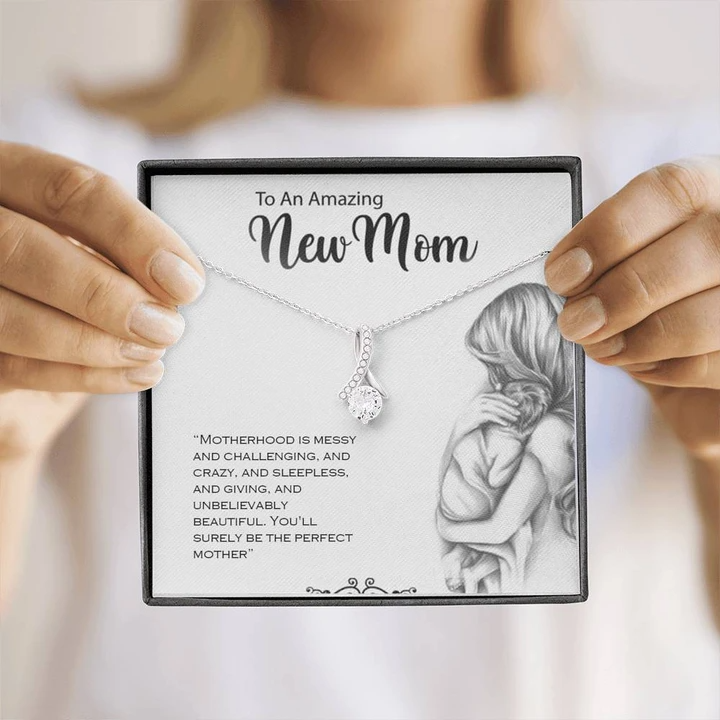 Special Gift For New Mom/Mom To Be - Pure Silver Pendant & Message Card | Combo Gift Box