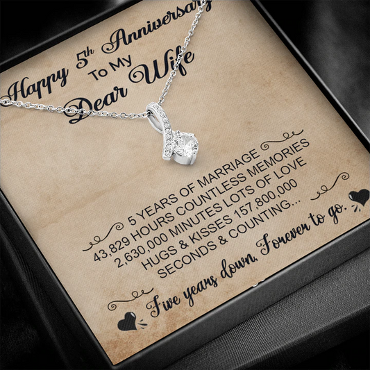 Best 5Th Anniversary Gift For Wife - Pure Silver Pendant With Message Card Rakva