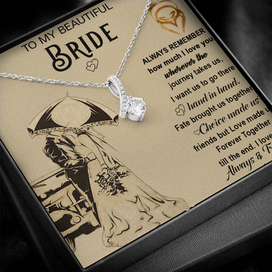 Best Gift For Wife To Be On Wedding Day - Pure Silver Pendant With Message Card Rakva