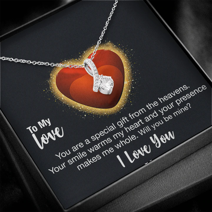 Special Proposal Gift For Girl - Pure Silver Pendant With Message Card