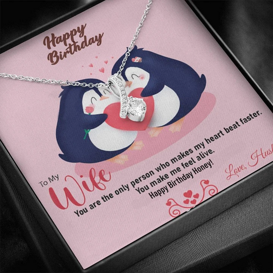 Romantic Birthday Gift For India Wife - Pure Silver Pendant & Message Card | Combo Gift Box Rakva