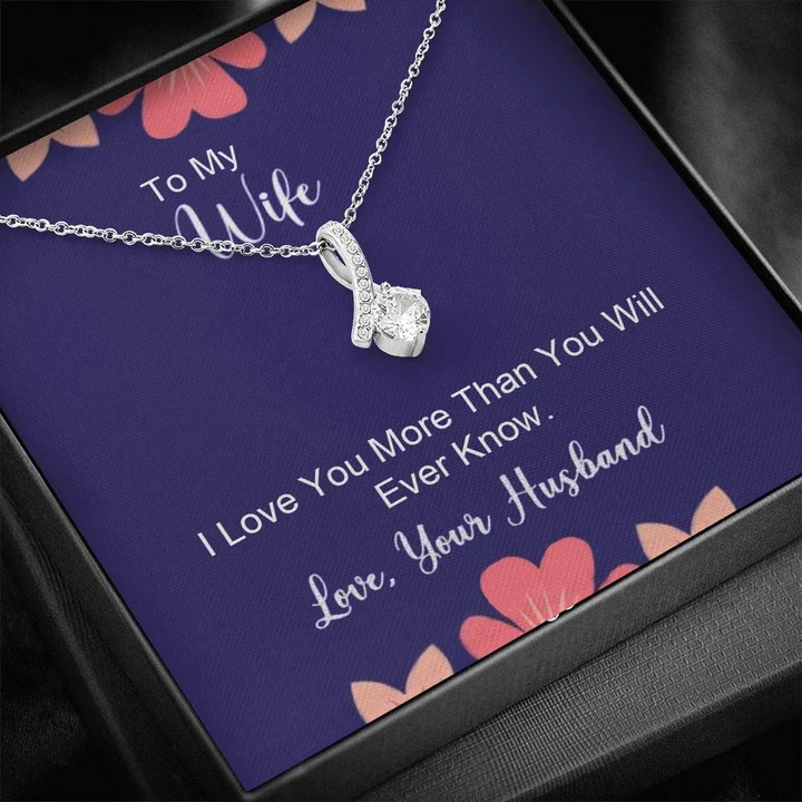 Special Romantic Gift For Wife - Pure Silver Pendant & Message Card | Combo Gift Box