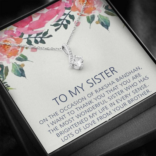 Best Raksha Bandhan Gift To Sister From Brother - Pure Silver Pendant And Message Card Gift Box Rakva
