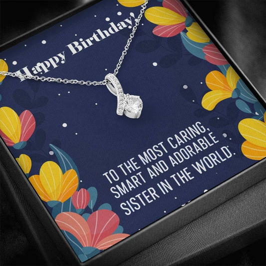 Happy Birthday Gift For Sister Online - 925 Sterling Silver Ribbon Pendant Rakva