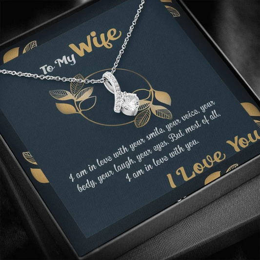 Best Gift Idea For Wife - Pure Silver Pendant & Message Card | Combo Gift Box Rakva