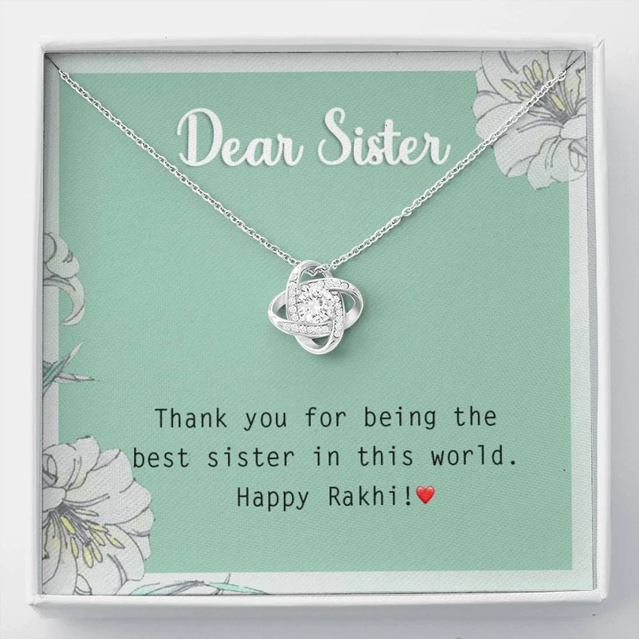Best Rakhi Gift For Sister - Pure Silver Pendant And Message Card Gift Hamper
