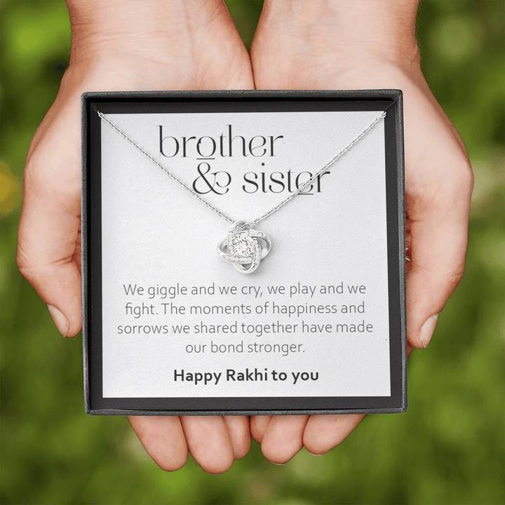 Rakhi Gift For Sister From Brother - Pure Silver Pendant And Message Card Gift Box