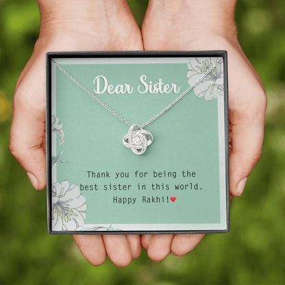 Best Rakhi Gift For Sister - Pure Silver Pendant And Message Card Gift Hamper