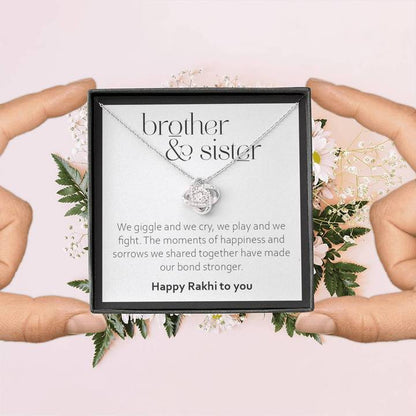 Rakhi Gift For Sister From Brother - Pure Silver Pendant And Message Card Gift Box