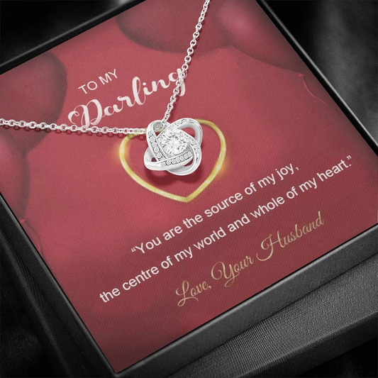 Best Gift For Darling Wife From Husband - 925 Sterling Silver Love Knot Pendant