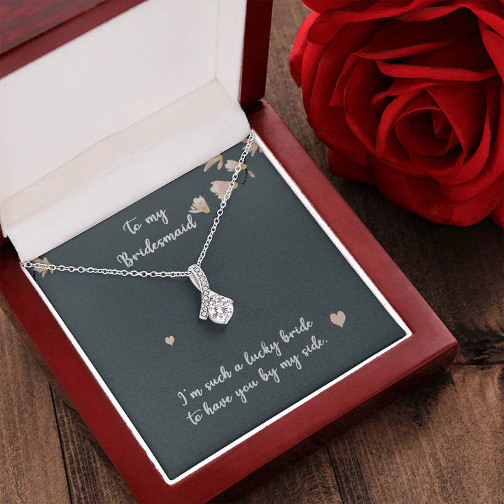 Special Gift For Bridesmaid - Pure Silver Pendant With Message Card