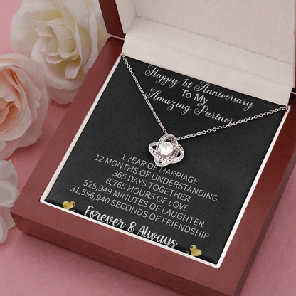 Surprise First Anniversary Gift Idea For Wife - Pure Silver Pendant With Message Card