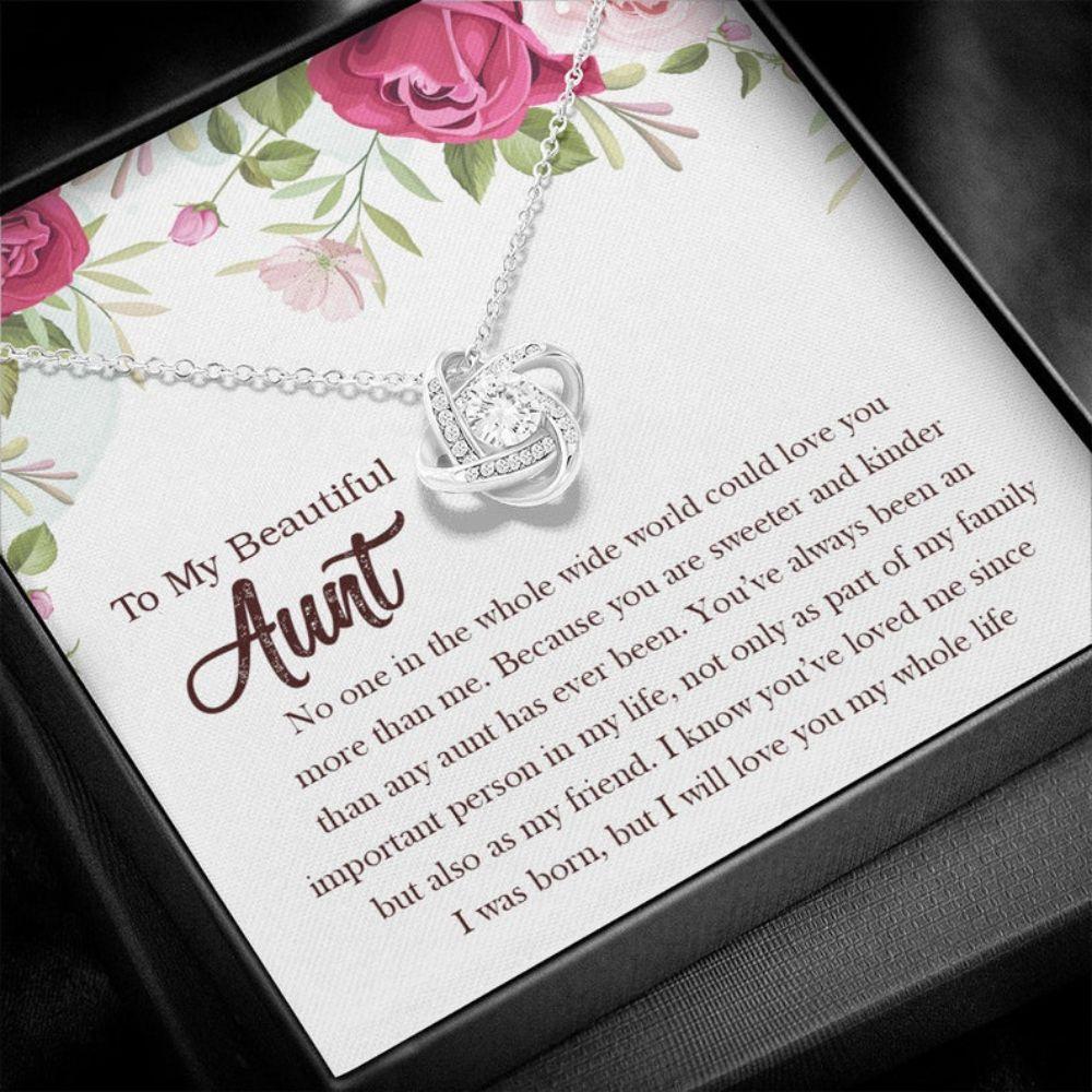 Aunt Necklace, Aunt Necklace, Birthday Necklace For Aunt, Gift For Aunt Necklace With Message Card, Women's Day Gift For Aunt From Niece