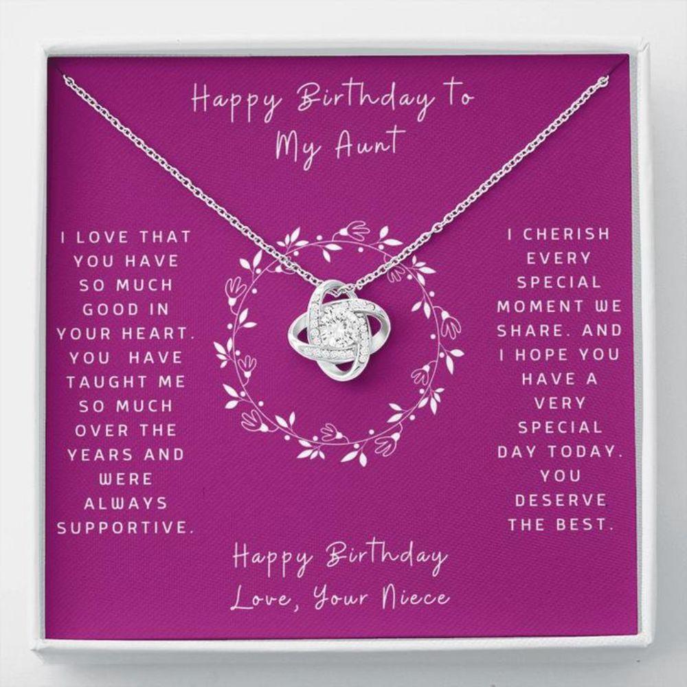 Aunt Necklace - Gift For Aunt - Gift Necklace Message Card - Birthday To Aunt From Niece
