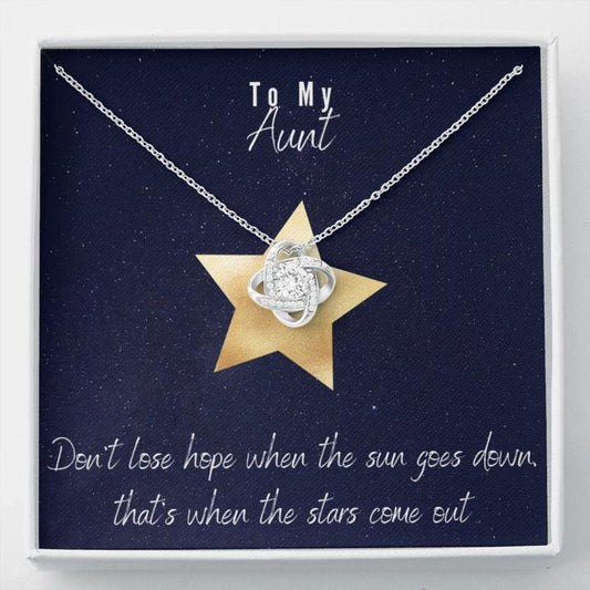 Aunt Necklace - Gift For Aunt - Gift Necklace With Message Card Aunt Star Stronger Together