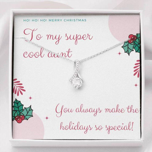 Aunt Necklace - Gift For Aunt - Happy Holidays To My Cool Aunt Beauty Necklace