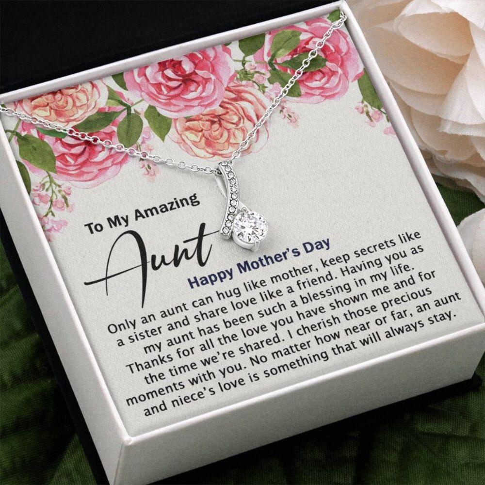 Aunt Necklace, To My Amazing Aunt Necklace With Sentimental Card, Aunt Necklace On Mothers Day, Aunt Appreciation, Gift For Aunt, Aunt And Niece Necklace