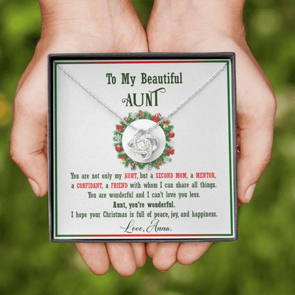 Aunt Necklace, To My Beautiful Aunt Christmas Necklace, Aunt Necklace For Holiday Christmas