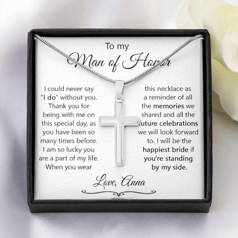 Best Friend Necklace, Man Of Honor Wedding Gift, Male Best Friend Gift, Bridesman Proposal Gift From Bride, Thank You Necklace For Bridesman