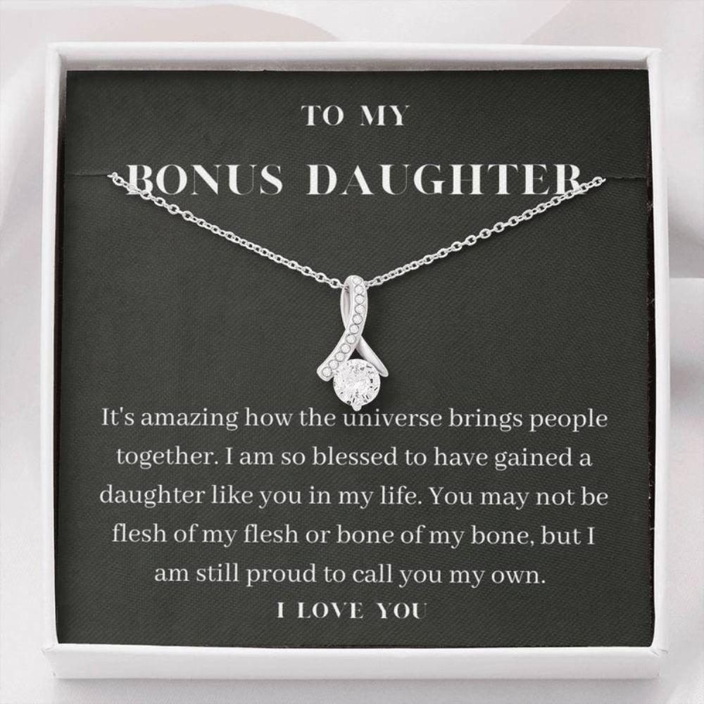 Daughter Neckalce, Bonus Daughter Necklace Gift, Birthday Christmas Gift For Bonus Daughter Stepdaughter