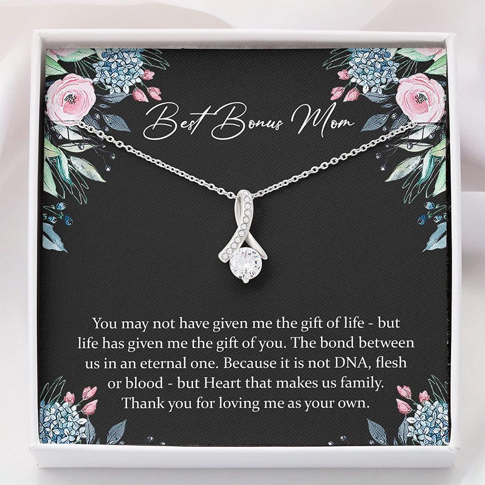 Stepmom Necklace, Bonus Mom Gift For Step Mom Necklace “ Mother Day Necklace Gift