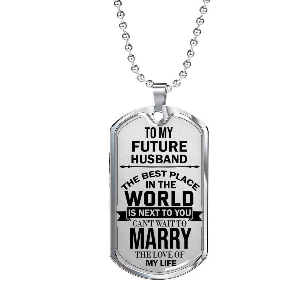 Boyfriend Dog Tag, Custom Gift For Future Husband Dog Tag Military Chain Necklace Dog Tag Rakva