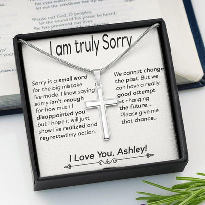 Boyfriend Necklace, I'm Sorry Gifts For Boyfriend, Apology Gift For Him, Apology Cross Necklace For Him, Apology Gift, Please Forgive Me Gift For Husband