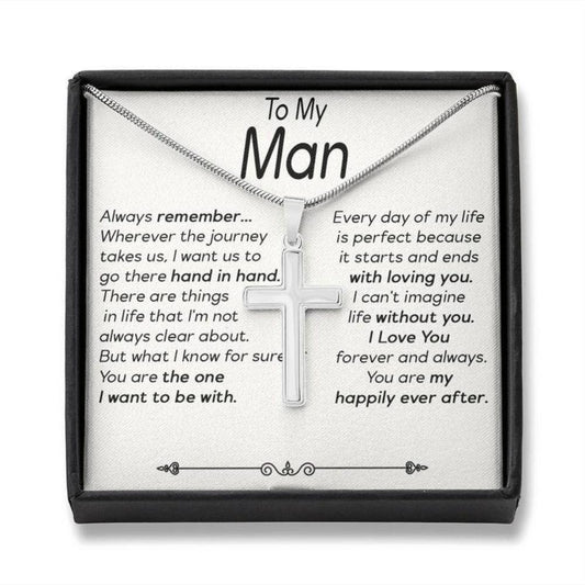 Boyfriend Necklace, To My Man Necklace, Meaningful Boyfriend Cross Necklace, Boyfriend/ Husband Necklace, Christian Gift For Man