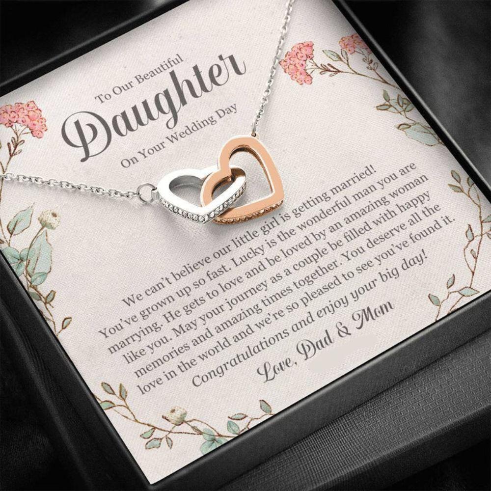 Daughter Necklace, Bride Necklace Gift From Mom To Daughter On Wedding Day, Gift For Daughter On Wedding Day