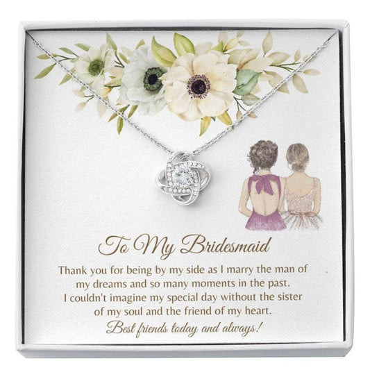 Bridesmaid Necklace - Bride Crew Gifts - Wedding Party Favors - Best Bridesmaid - Bridal Party Card - Wedding Party Gifts