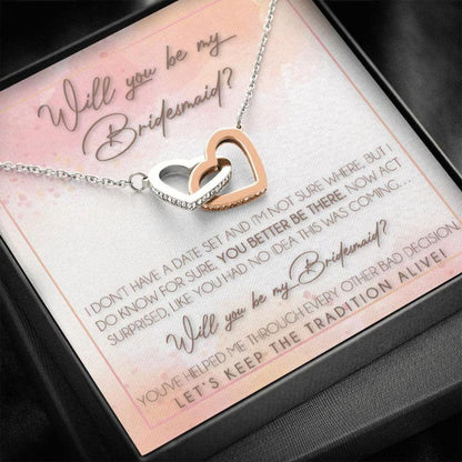 Friend Necklace, Bridesmaid Proposal Necklace Gifts, Will You Be My Bridesmaid, Bridesmaid Wedding Gift