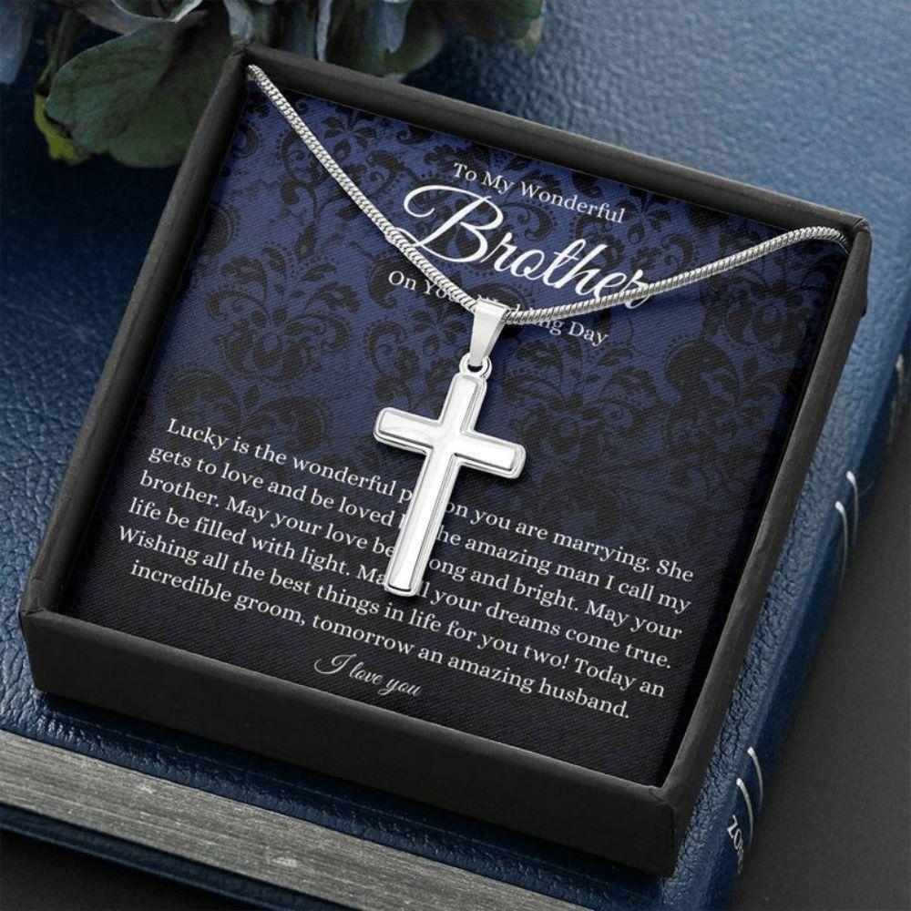 Brother Necklace, Brother Wedding Day Gift, To Groom Necklace From Sister/Brother Gift, Groom Gift On Wedding Day