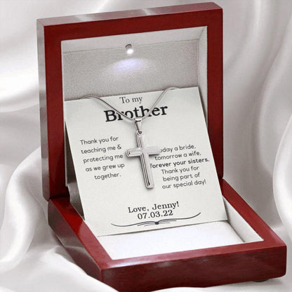 Brother Necklace, Brother Wedding Gift From Bride, Wedding Day Gift For Brother Of The Bride