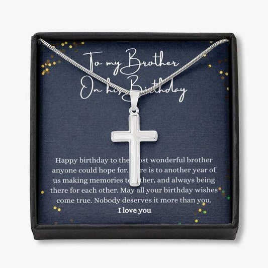 Brother Necklace Gift, Happy Birthday Brother Gift, Brother Birthday Jewelry, Brother Thoughtful Necklace