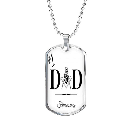 Dad Dog Tag, #1 Dad Father's Day Dog Tag Necklace, Gift For Dad Father